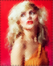 Debbie Harry image encoded with diamond mosaic