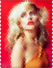 Debbie Harry image encoded with hexagon segments